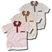 View Item New Old Stock 60's Retro Short Sleeve Knit Stripe Polo Shirt